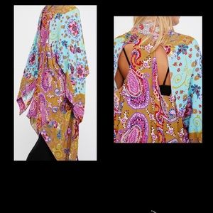 Free People Colorful Open Cover Up or Cardigan